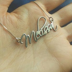Nameplate melissa necklace silver